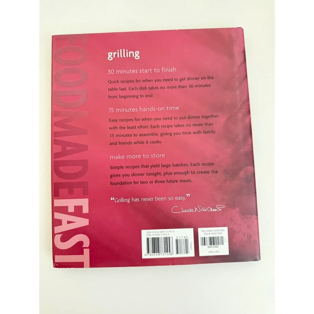 Williams-Sonoma‎ Grilling Food Made Fast Cookbook Hardcover Quick Recipes BBQ